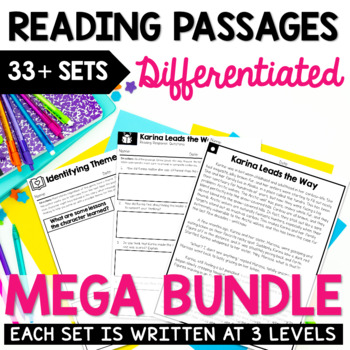 Preview of Reading Comprehension Passages and Questions Bundle | Differentiated