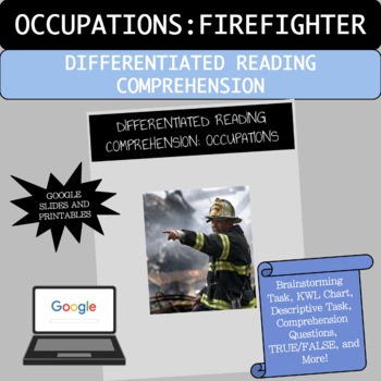 Preview of Differentiated Reading Comprehension for Middle School Occupations: Firefighters