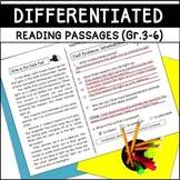 Differentiated Reading Passages & Questions Worksheets Grades 3-6