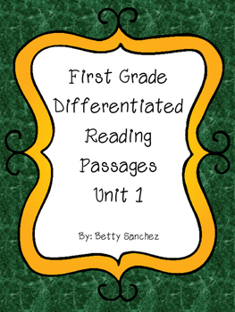 Preview of Differentiated Reading Passages for First Grade Unit 1