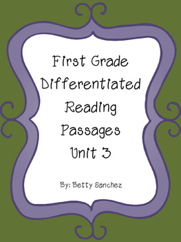 Preview of Differentiated Reading Passages for First Grade Unit 3