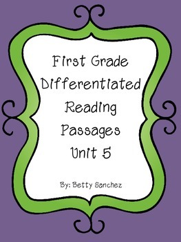 Preview of Differentiated Reading Passages for First Grade Unit 5