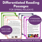 Differentiated Reading Passages for Spring Holidays - Holi