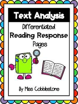 Preview of Differentiated Reading Response Pages - Text Analysis