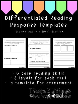 Preview of Differentiated Reading Response Templates