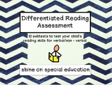 Differentiated Reading Test - Autism/Special Educationd