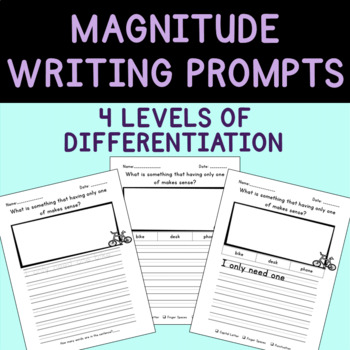 Preview of Differentiated Reasonable Magnitude Math Writing Prompts