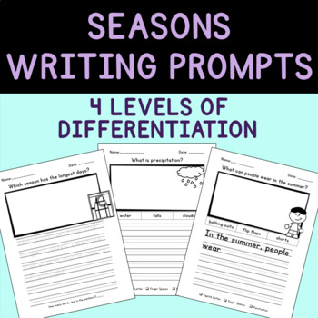 Differentiated Seasons and Weather Writing Prompts by Crayon Connections