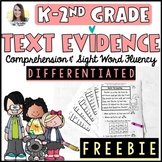 Reading Comprehension Passages | Text Evidence & Sight Wor