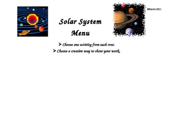 Preview of Differentiated Solar System Four Square