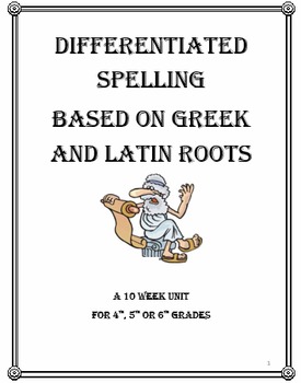Preview of Differentiated Spelling Based on Greek & Latin Roots -10 weeks Distance Learning