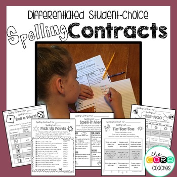 Preview of Differentiated Spelling Contracts - Student Choice