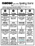 Differentiated Spelling Homework - Menu Choice Board