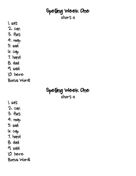 Preview of Differentiated Spelling Word Lists 36 Weeks