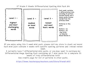 Preview of Differentiated Spelling, ee, ea, ing, and ly