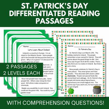 Preview of Differentiated St. Patrick's Day Reading Passages