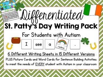 Preview of Differentiated St. Patty's Day Writing Pack {15 Different Page Versions}