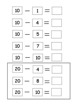 ES1/Stage 1 Differentiated Subtraction Sheet pdf. by Ms Resourceful