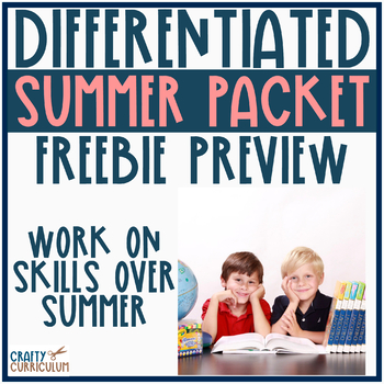 Preview of Differentiated Summer Packet Third Grade FREE PREVIEW