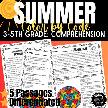 Preview of Differentiated Summer Reading Comprehension Passages (3rd, 4th, 5th Grade)