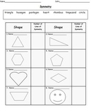 Differentiated Symmetry Worksheets (Grades 1-2)