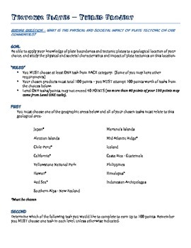 Preview of Differentiated Tectonic Plates Summative Assessment