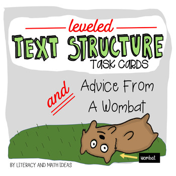 Preview of Text Structure Task Cards (Leveled, Digital, & Printable)