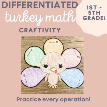 Preview of Differentiated Thanksgiving Turkey Math Craftivity