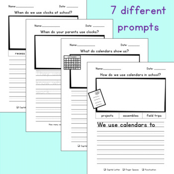 Differentiated Time and Calendar Math Writing Prompts by Crayon Connections