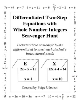 Preview of Differentiated Two-Step Equations Scavenger Hunt