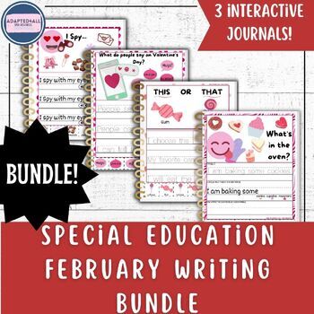 Preview of February Interactive Journal Bundle: Differentiated Writing for Special Learners