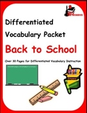 Differentiated Vocabulary Packet for English Language Lear