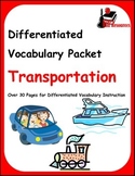 Differentiated Vocabulary Packet for  ESL students - Trans