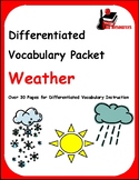 Differentiated Vocabulary Packet for ESL Students -Weather