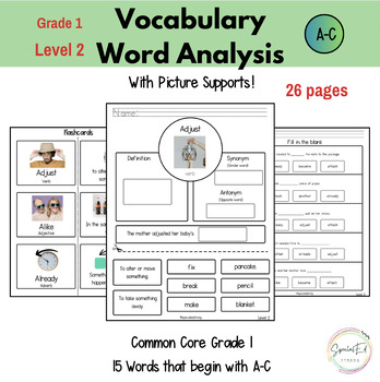 Preview of Vocab Graphic Organizers and Word Mapping - Level 2 (SPED/ESL/EEL/Autism)