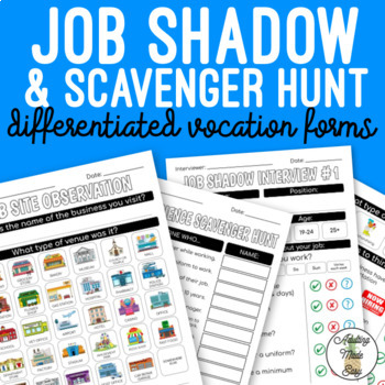 Preview of Vocation Forms - Job Shadow, Observation, Scavenger Hunt