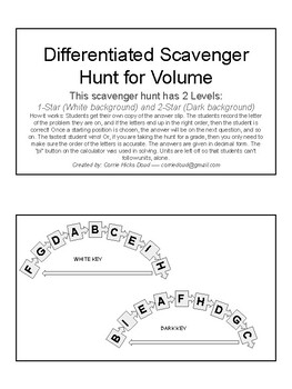 Preview of Differentiated Volume Scavenger Hunt