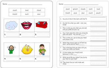 Preview of Differentiated Vowel Digraph /ou/ Practice with Word Bank