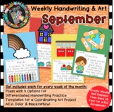 Differentiated Weekly Handwriting Practice AND Art Display