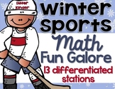 Kindergarten Math Centers - Winter Sports Themed Printable