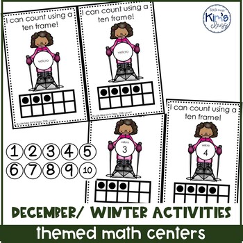 Preview of December/ Winter Activities Themed Math Centers for Special Education