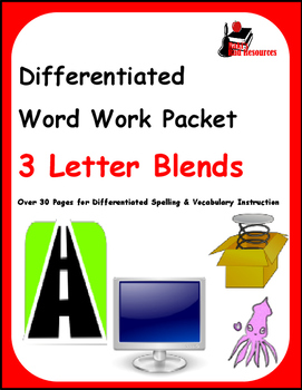 Preview of Differentiated Word Work & Vocabulary Packet - 3 Letter Blends