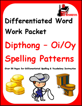 Preview of Differentiated Word Work & Vocabulary Packet - Dipthongs - Oi/Oy