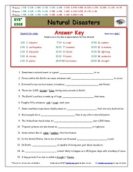 differentiated worksheet quiz ans for eyewitness natural disasters