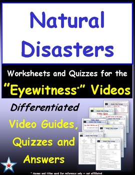Preview of Differentiated Worksheet, Quiz, Ans for Eyewitness * - Natural Disasters