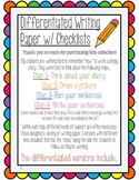 Differentiated Writing Paper K-1