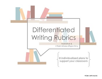 Preview of Differentiated Writing Rubric Bundle - Narrative, Informational, Expository