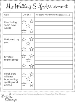 Preview of Differentiated Writing Self-Assessment