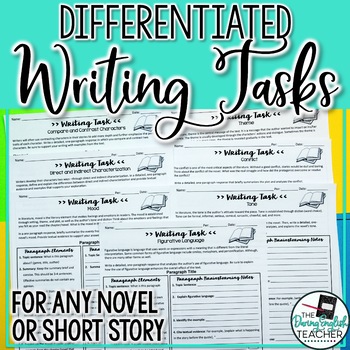Preview of Differentiated Writing Tasks for any Novel {Secondary English}