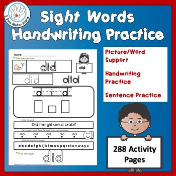 Preview of Differentiated Writing  and Sight Word Activities for Handwriting Practice